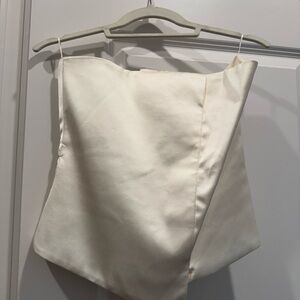 Zara Cream Strapless Blouse